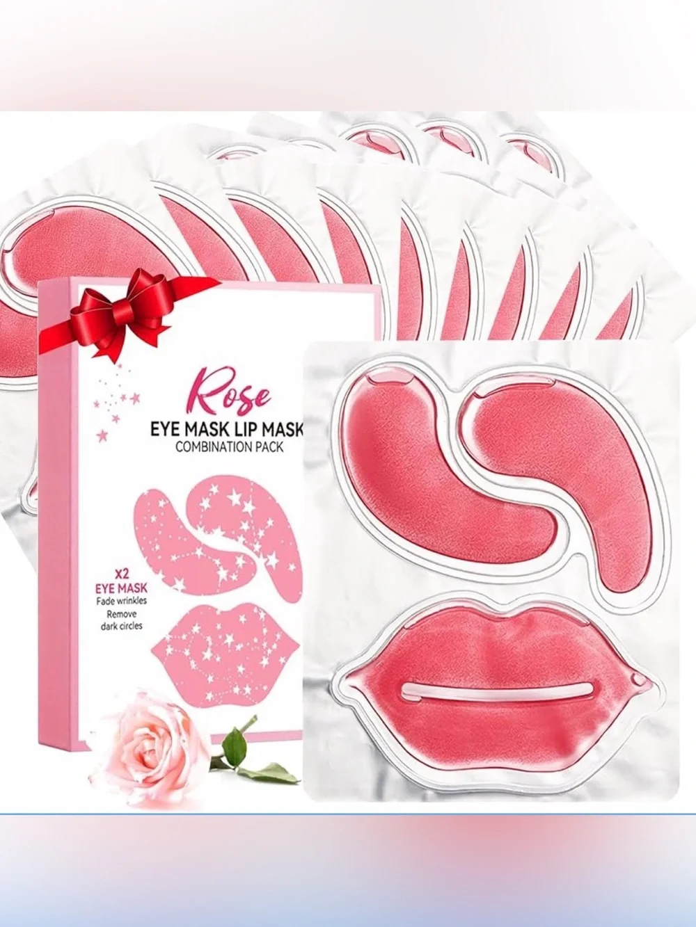 20 pairs Rose Eye & Lip Mask Set
